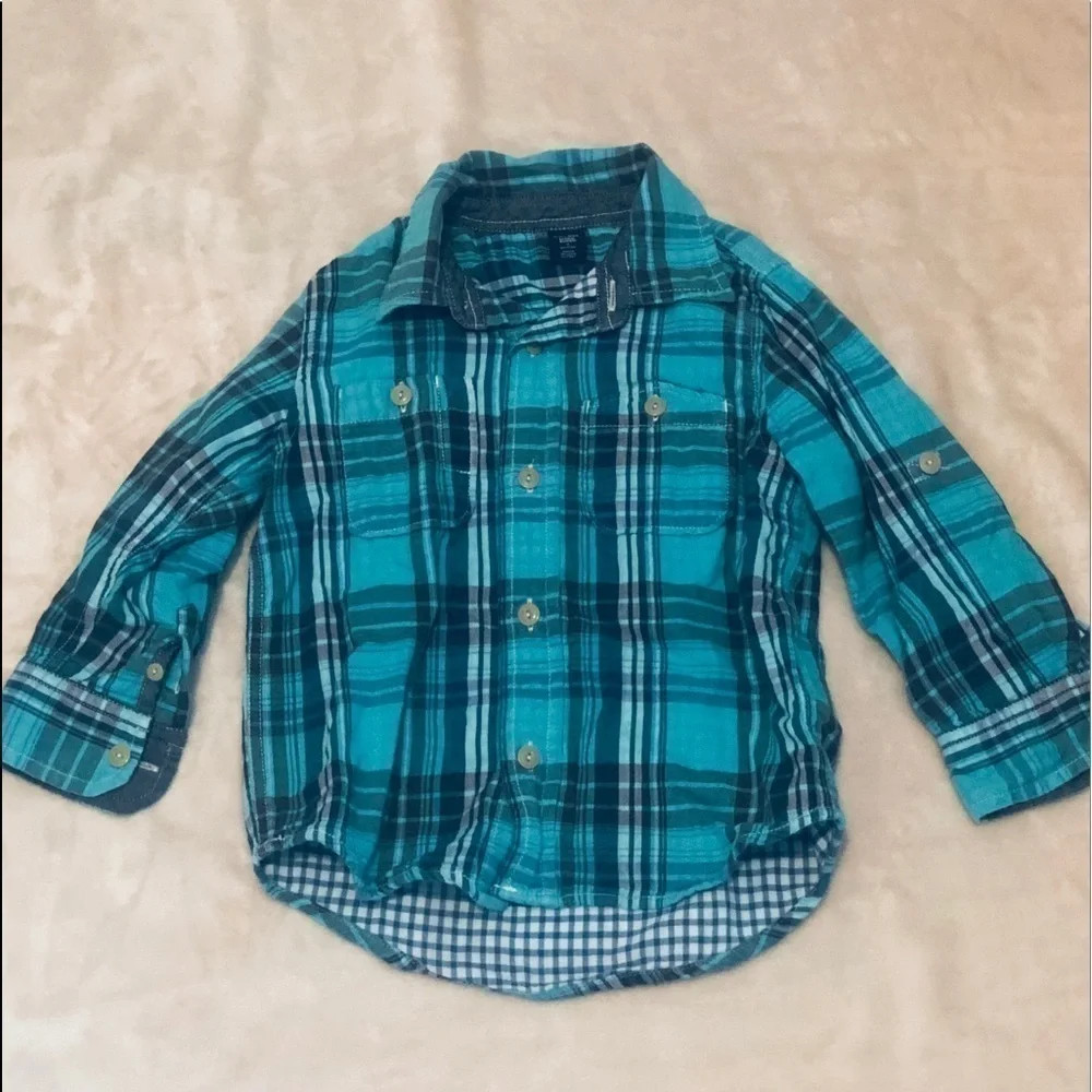 Baby gap button down with tab roll sleeves